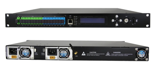 EDFA อุปกรณ์เครือข่ายออปติคอล Fttb แอมพลิฟายเออร์8x22db 8พอร์ต1U ซีรี่ส์พลังงานสูง8x23db สัญญาณเบอร์ 1