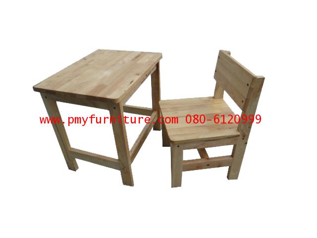 pmy2-3 โต๊ะเก้าอี้นักเรียนไม้ยางพาราทั้งตัว ระดับอนุบาล