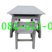 pmy1-10 โต๊ะ-เก้าอี้นักเรียน มอก.ระดับ2(อนุบาล) พลาสติกทั้งตัว แบบสี่เหลี่ยมคางหมู