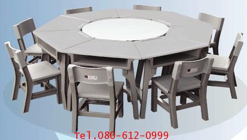 pmy1-11 โต๊ะ-เก้าอี้นักเรียน มอก.ระดับ4(ประถม) พลาสติกทั้งตัว แบบสี่เหลี่ยมคางหมู 2