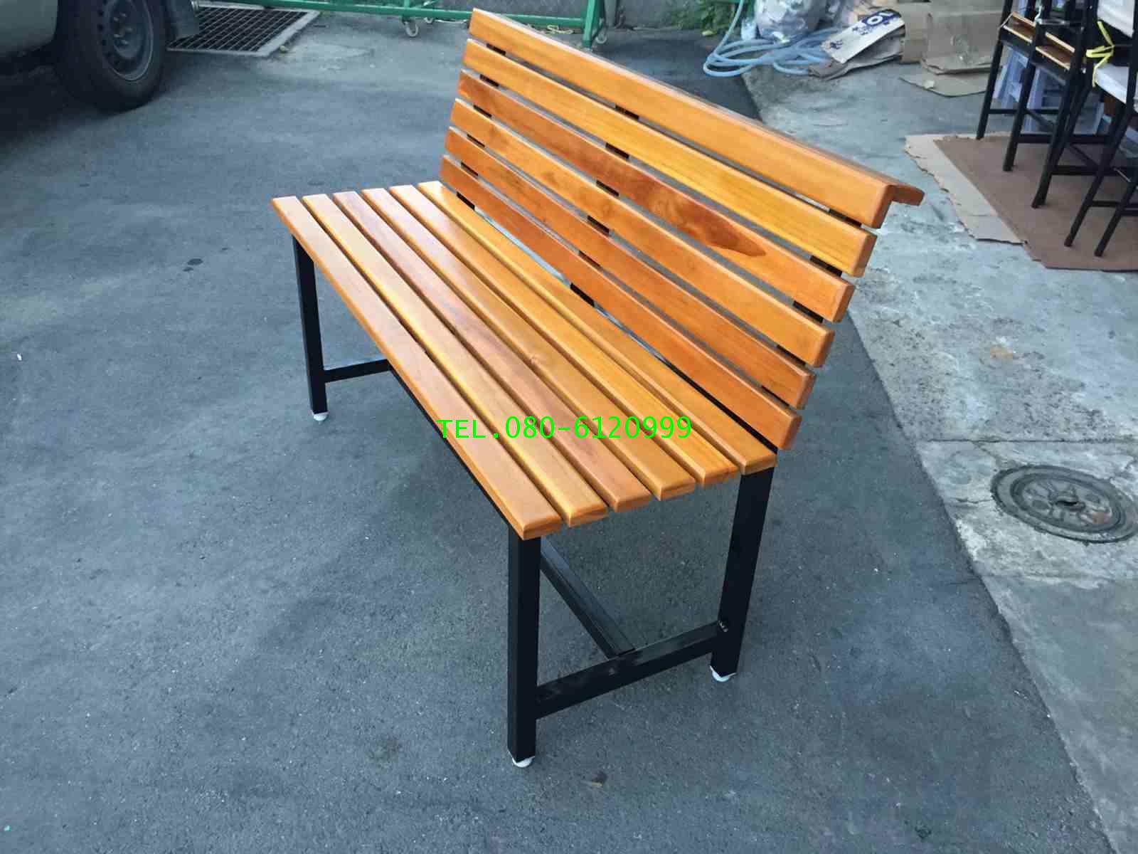 pmy4-2 ม้านั่งพักผ่อน หน้าไม้เต็งระแนง มีพนักพิงหลัง 3