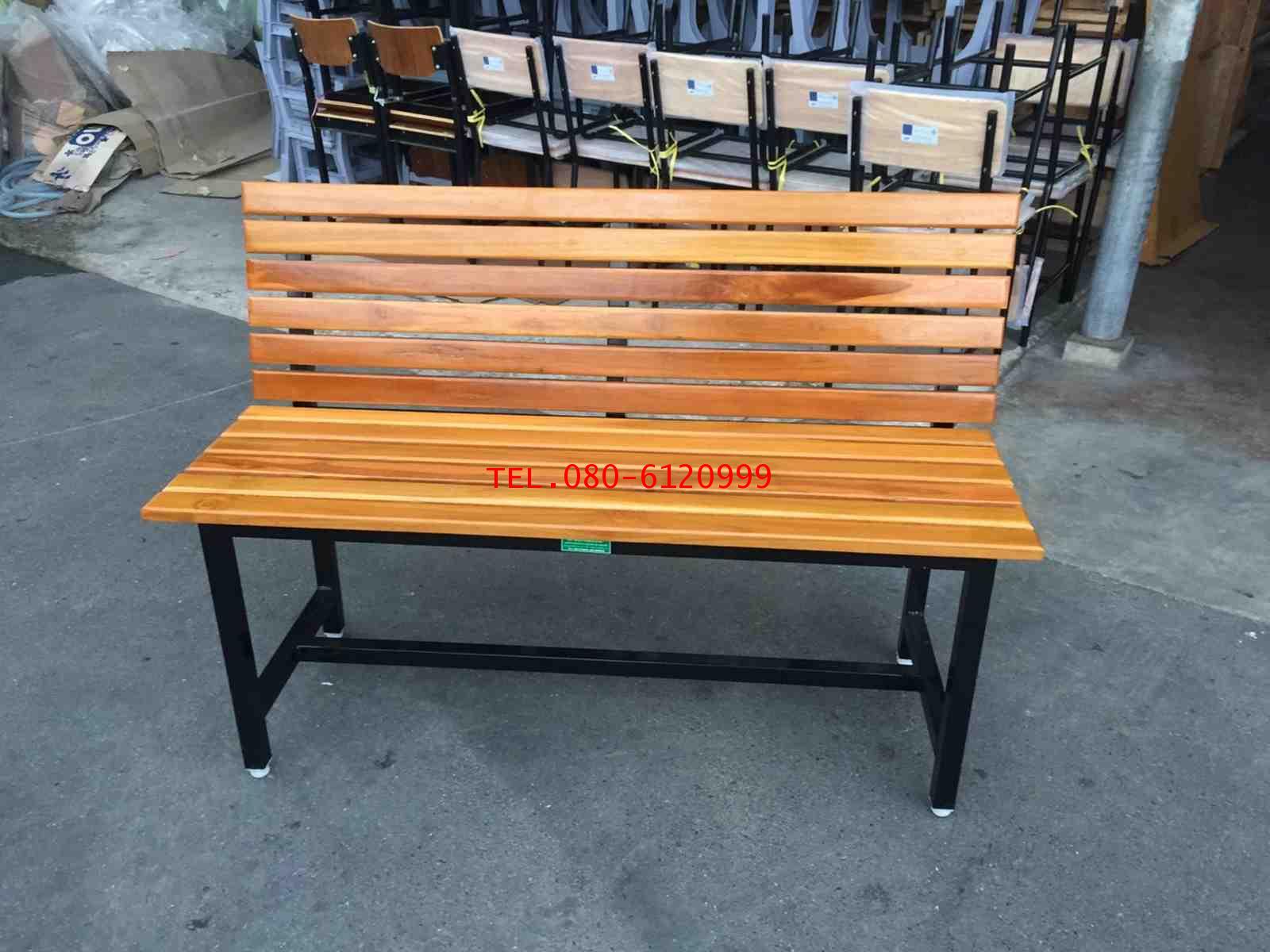 pmy4-2 ม้านั่งพักผ่อน หน้าไม้เต็งระแนง มีพนักพิงหลัง 4