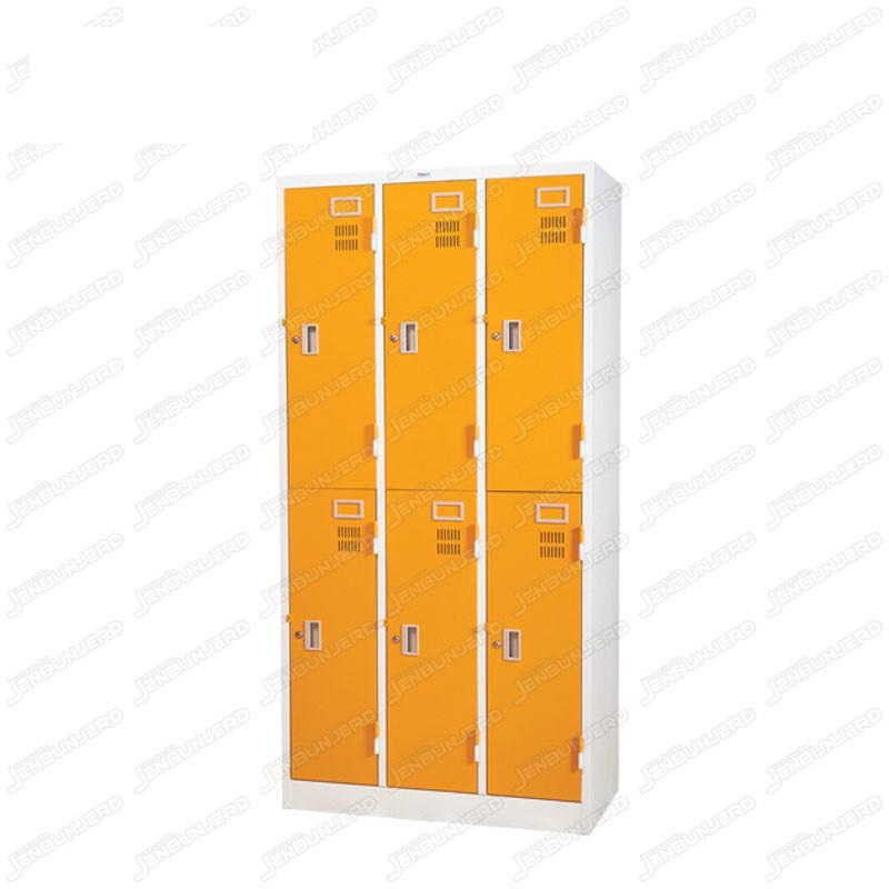 pmy14-5 ตู้ล็อคเกอร์ แบบ 6 บานประตู สีส้ม