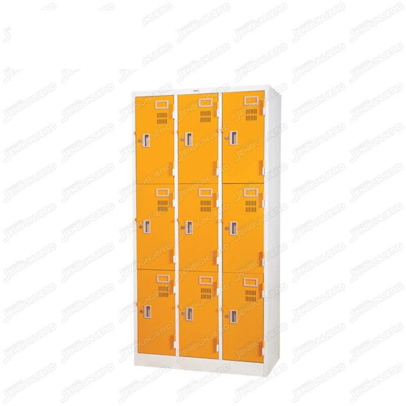 pmy14-8 ตู้ล็อคเกอร์ แบบ 9 บานประตู สีส้ม