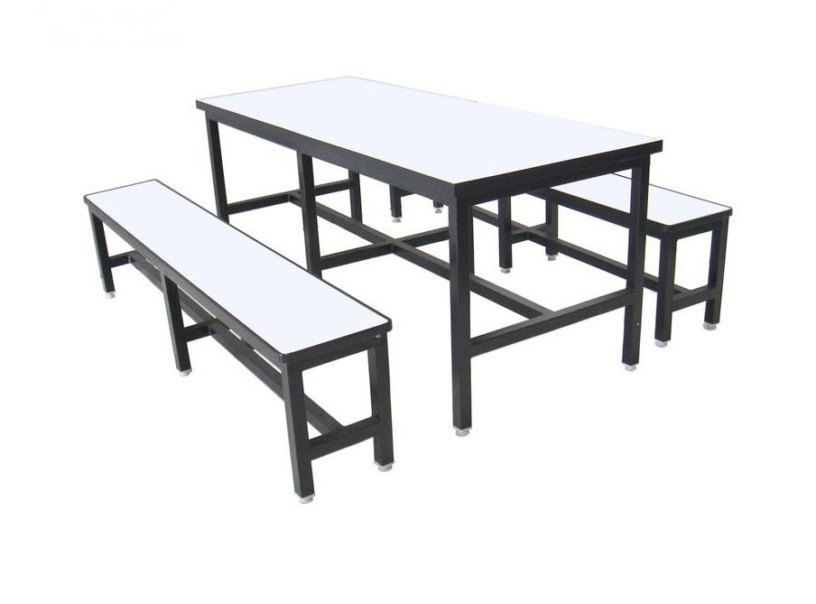 โต๊ะโรงอาหารหน้าโฟเมก้าขาวแบบตัน ขาตาย ยาว 1.80เมตร kkw23-9