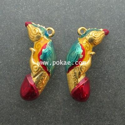 ปลัดขิกสาริกา กะไหล่ทองลงยา หลวงปู่แวนกาย พันธสาโร วัดอำปึล กัมพูชา