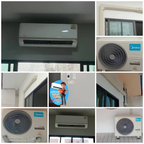 ผลงานการติดตั้งแอร์ Midea มบ.ฉัตรณรงค์ วิลล่า4 ลำลูกกาคลอง3