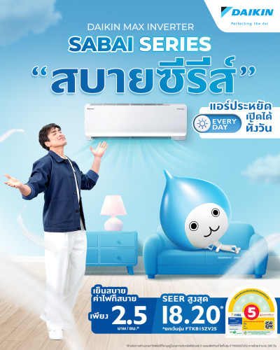 แอร์ Daikin MAX Inverter SABAI SERIES FTKB24ZV2S (แอร์ใหม่2025)