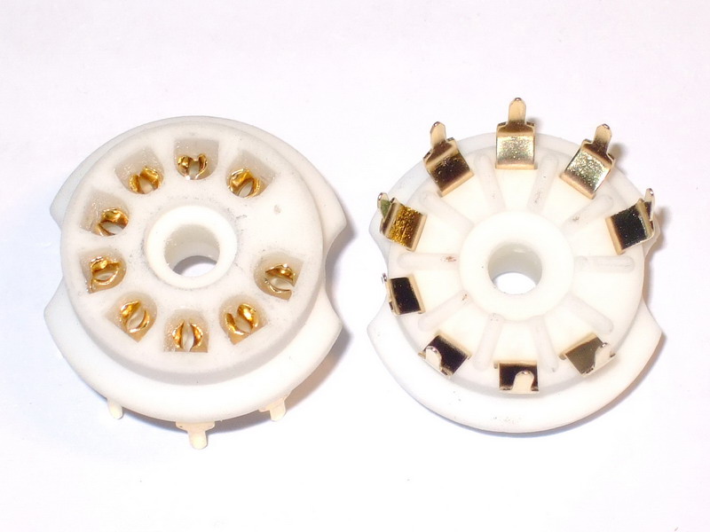 B9A Ceramic Socket 9 Pins PCB Gold