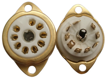 B9A Ceramic Socket 9 Pins Fix Metal Gold