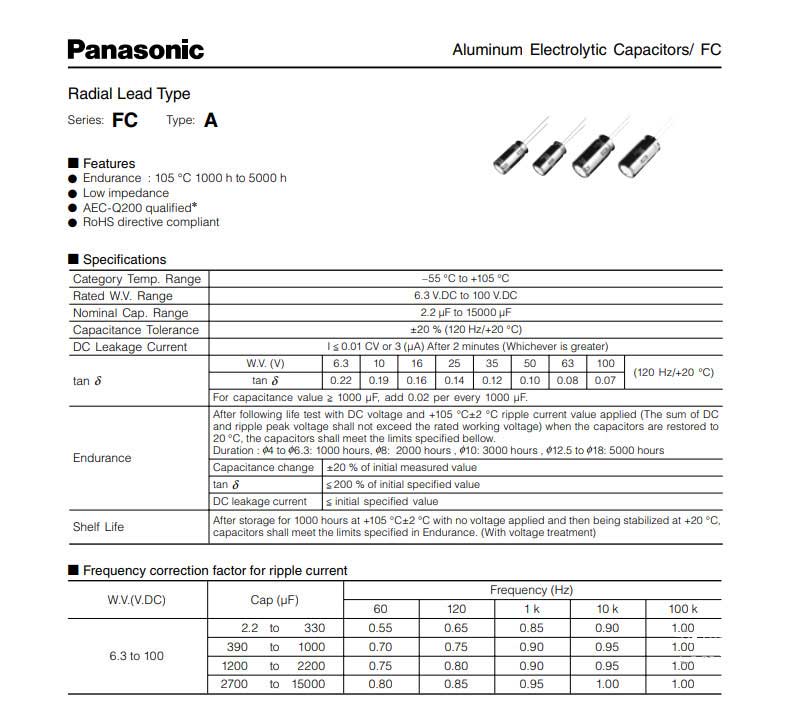 Panasonic FC 22uF 35V 1
