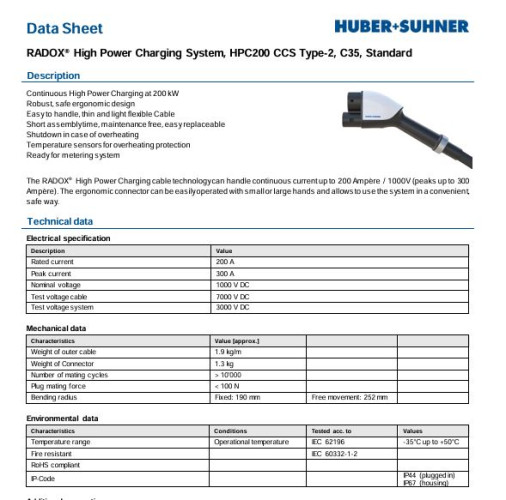 EV Charger Cable HPC200 3
