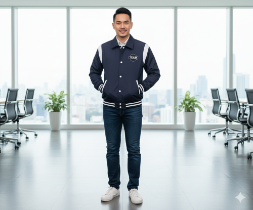 เสื้อแจ๊คเก็ต ทรงเบสบอลแบบกระดุม แบบใหม่