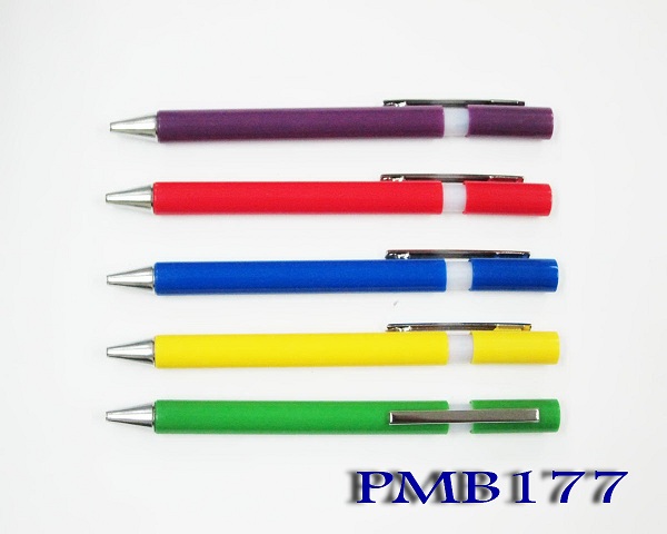 PM177  ปากกาลูกลื่นด้ามจับ 5 สี ปากกาพลาสติก ราคาส่ง พร้อมสกรีนโลโก้