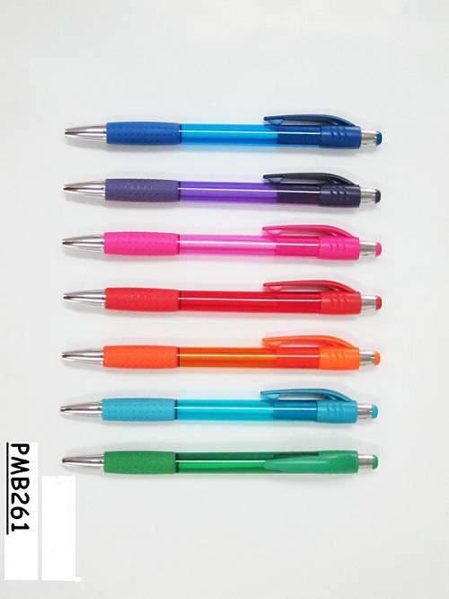 PM261 ปากกาลูกลื่น มีให้เลือก 6 สี ปากกาพลาสติก คุณภาพดี พร้อมสกรีนโลโก้