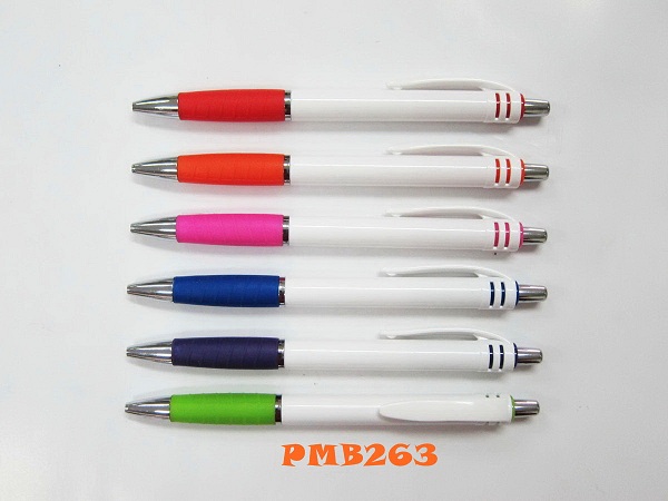 ปากกาลูกลื่น PM263  ด้าม 6 สี ปากกาพลาสติก คุณภาพดี พร้อมสกรีนโลโก้
