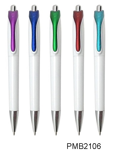 PMB2106 ปากกาลูกลื่น 4 สี ปลายด้ามบน ขนาด 0.5  ปากกาพลาสติก ราคาส่ง พร้อมสกรีนโลโก้
