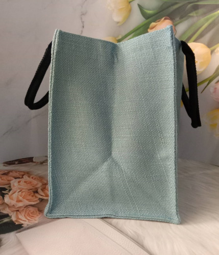 กระเป๋าผ้ากระสอบสีฟ้า 1