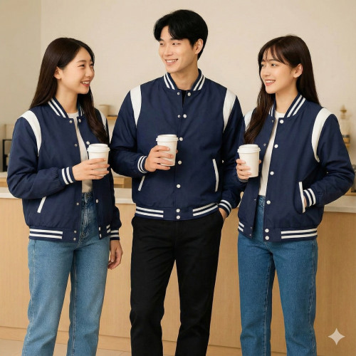 เสื้อแจ๊คเก็ต ทรงเบสบอลแบบกระดุม 2