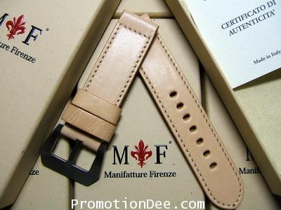 F2-WW2 24/24 130/85 WWII Natural calf leather strap with buckle (white stitch) 0