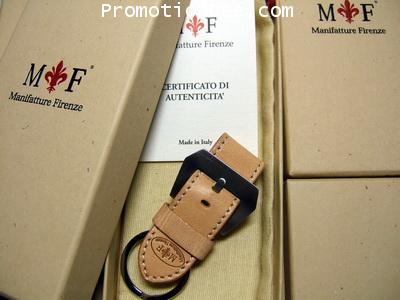 K1-WW2 Keychain Natural calf leather Keyholder (white stitch)