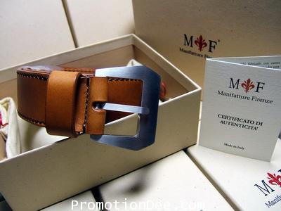B2-222-T Light brown calf leather belt (brown stitch)
