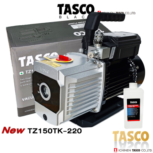 แวคคั่มปั๊ม TASCO™  TZ150TK-220  2Stage 151 ลิตร/นาที TascoBlack (5.3 cfm) Vacuum Pump