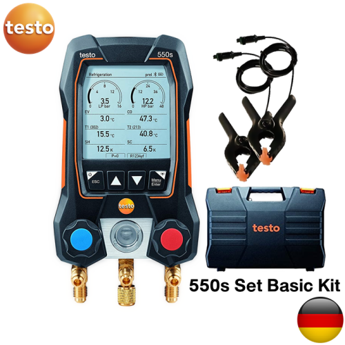 เกจวัดน้ำยาแอร์แบบดิจิตอล Testo 550s Set Basic Kit สำหรับงาน HVAC (Bluetooth) Wireless Vacuum Probe
