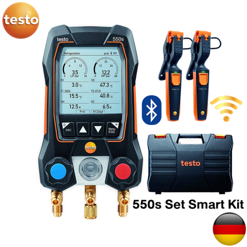 เกจวัดน้ำยาแอร์แบบดิจิตอล Testo 550s  Smart Kit  สำหรับงาน HVAC (Bluetooth) Wireless Vacuum Probe