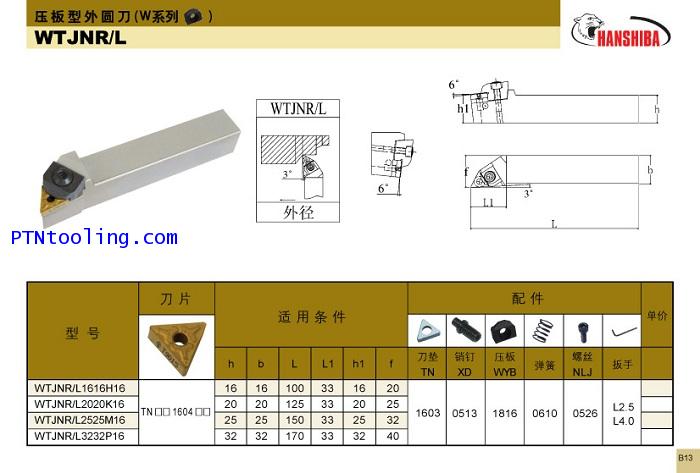 ด้ามมีด WTJNL 2525M16 HANSHIBA (หัวเสือ) 1