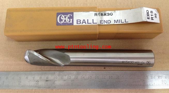 Ball end mills 2flutes Diameter 30mm. R15 OSG