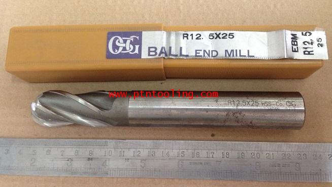 Ball end mills 4flutes Diameter 25mm. R12.5 OSG