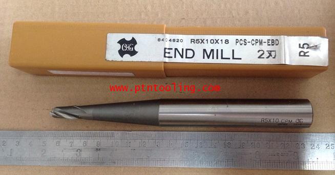 Ball end mills 2flutes Diameter 10mm. R5 OSG