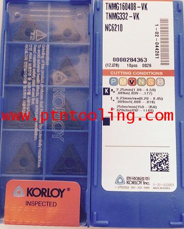 เม็ดมีด TNMG 160404-VK NC6210 Korloy