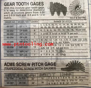 หวีวัดเฟือง Gear tooth gage DP-S20  FUJI 1