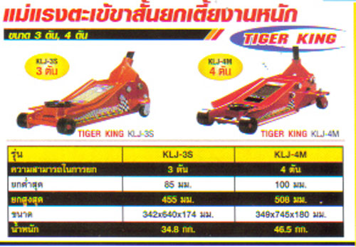 แม่แรงตะเข้ขาสั้นยกเตี้ยงานหนัก TIGER KING รุ่น KLJ-3S