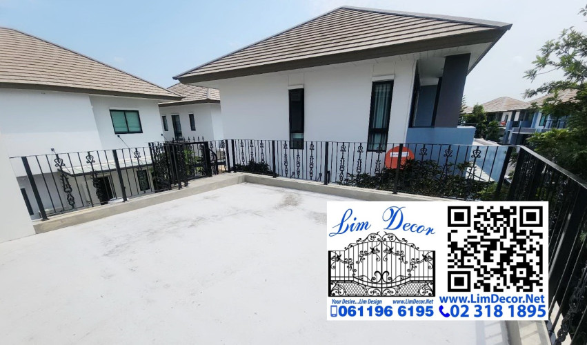 LD-BD145 ราวบันไดวนอัลลอยพื้นเหล็กแผ่นฉลุลายพร้อมคิ้วอัลลอย Alloy Steel Spiral with Alloy Stair Nosi 1
