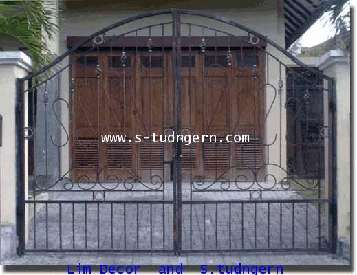 LD-A082 ประตูรั้วเหล็กดัดอิตาลีบานสวิง Swing Wrought Iron Steel Gate 2