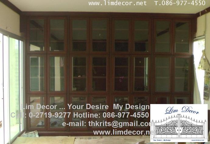 LD-F423 ตู้วางหนังสือไม้อัดบิลด์อินสั่งทำ Plywood Bookshelf Build-In 1
