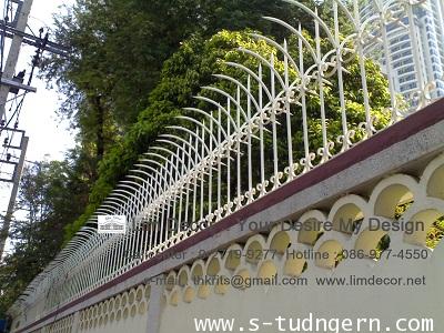 DIY รั้วศรแหลมเหล็กดัด Metal Steel Fence : LD-B134