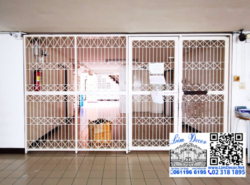 LD-A1220 ประตูรั้วตะข่ายเหล็กบานเซี๊ยมกันขโมย Net Metal  Steel Folding Gate 2