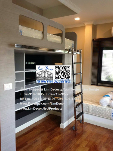 LD-F423 ตู้วางหนังสือไม้อัดบิลด์อินสั่งทำ Plywood Bookshelf Build-In 2