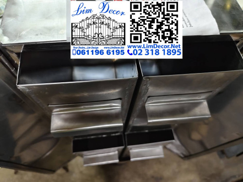 LD-F2003 ตู้เก็บของสแตนเลสพร้อมลิ้นชักสั่งทำ Stainless Steel Cabinet with Drawers  Product Code : St 4