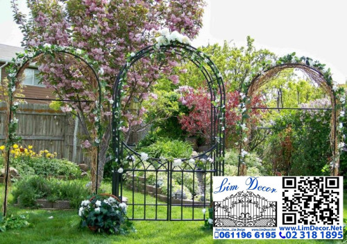 ซุ้มโค้งเหล็กดัด ตกแต่งสวน LD-F018  Arch Metal Steel Fence for Garden Decoration 1