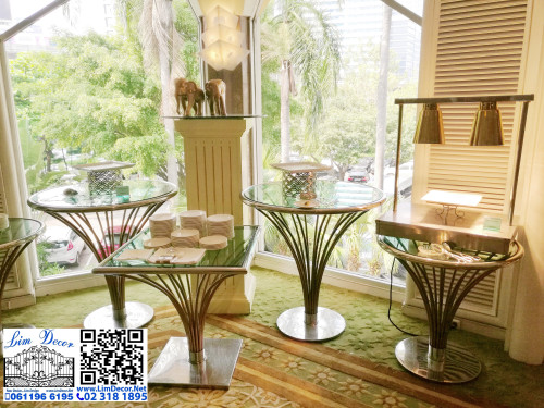 LD-F1026 ชุดสนามสเตนเลส สไตล์ยูโรเปี้ยนโต๊ะจัดเลี้ยงกลางแจ้งแต่งสวน Stainless Steel Round Table/Dini 2