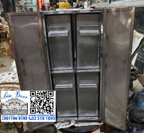 LD-F2003 ตู้เก็บของสแตนเลสพร้อมลิ้นชักสั่งทำ Stainless Steel Cabinet with Drawers  Product Code : St