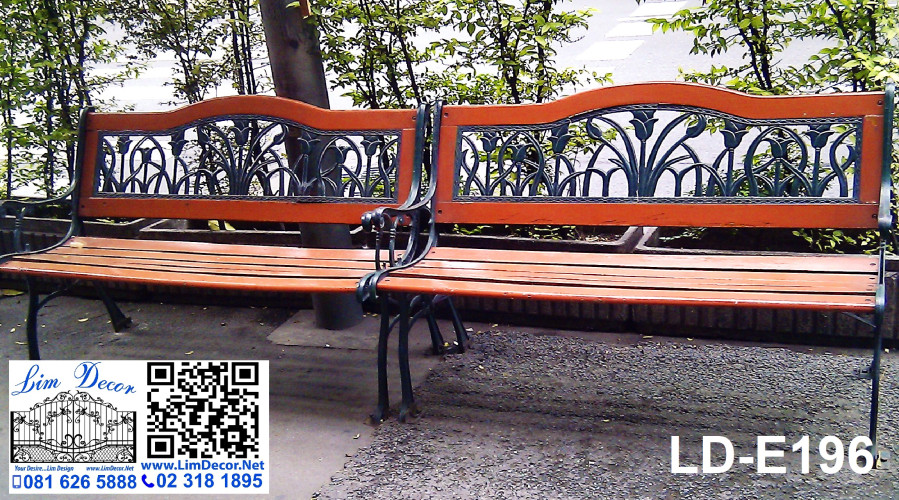LD-E196 โซฟาร์/ม้านั่งสนามอัลลอยลายทิวลิป LD-E196 Alloy Steel Bench/Sofa Garden Furniture–TULIP Mode