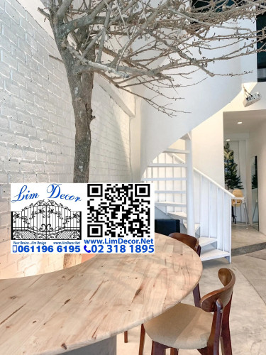 LD-BD12  ราวบันไดวนเหล็ก สไตล์ คิวบิคโมเดิร์น Metal Steel Spiral Staircase in Cubic Modern Style 2