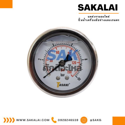 Pressuse Gauge ออกหลัง X-60 น้ำมัน(10 Bar -150 Psi) TASANI
