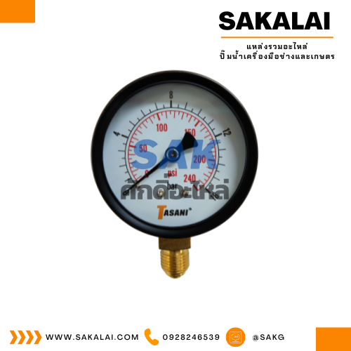 Pressuse Gauge ออกล่าง Y-60 (16 Bar -240 Psi) TASANI